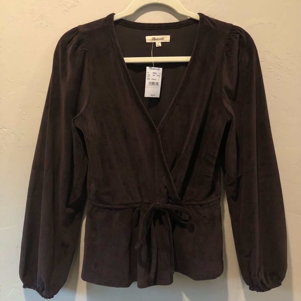 Madewell V-neck Tie Front Faux Wrap